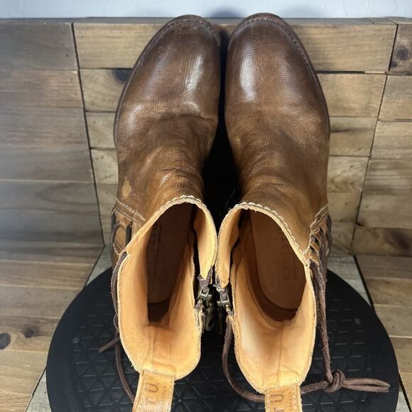 Bed Stu Womens Size 10 Cobbler Blaire Distressed Lace Zip Brown Leather Bootie - Picture 5 of 10